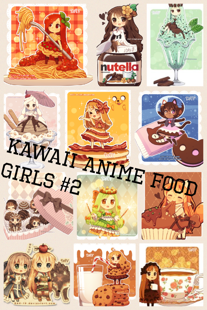 Kawaii anime food girls #2