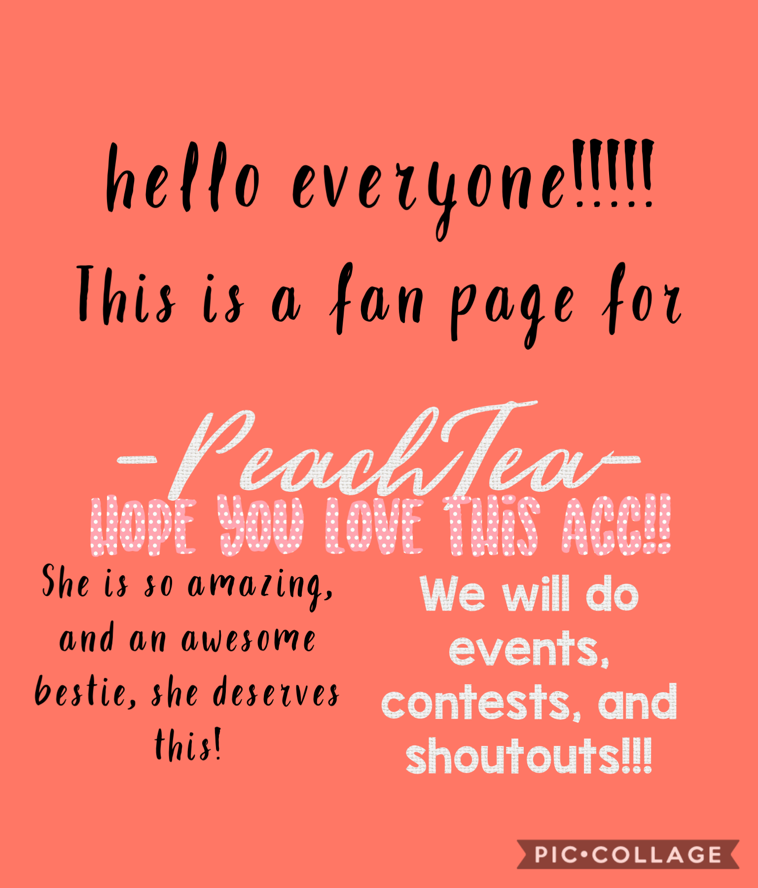 Tappity
If everyone love this acc and we get at least 100 followers for -PeachTea- then i will do the reveal for who the perosn making this fan page is!!!!! Hope you have a great day!!!