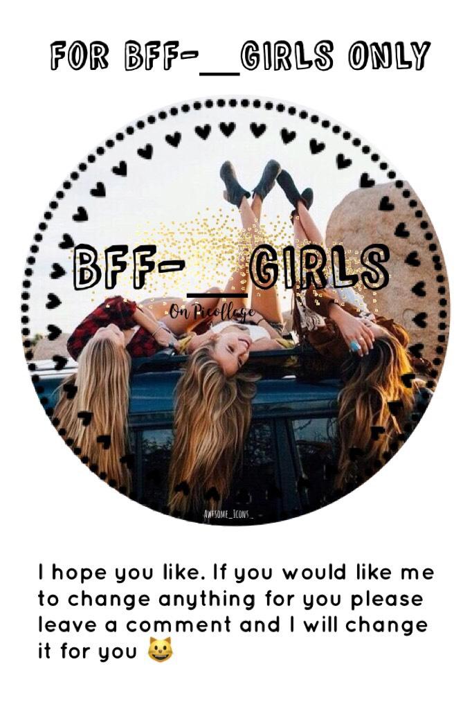 🍍Tap Me🍍
For BFF-_GIRLS only!
Please give credit if used. 
Please leave a comment if you want me to change anything.
If you would like your own custom icon please fill out my icon sheet on my page.
Thx,
Awesome_Icons_ ❤️🧡💛