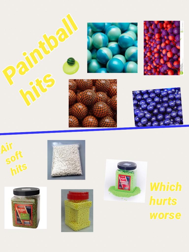 Paintball hits vs airsoft hits