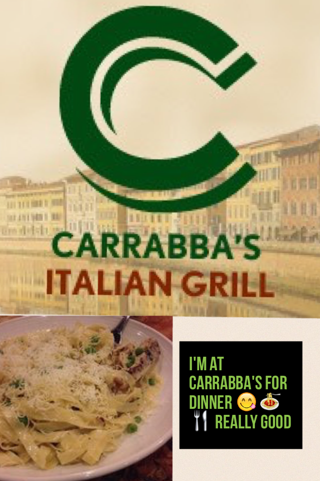 I'm at Carrabba's for dinner 😋🍝🍴 really good 