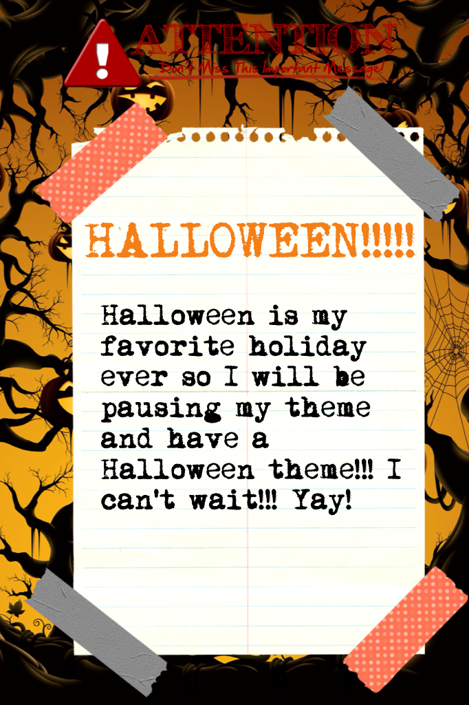 👻Click🎃
HALLOWEEN!!!!! Yay!!!! Lol I made this at the beginning of October because I was so excited 😂