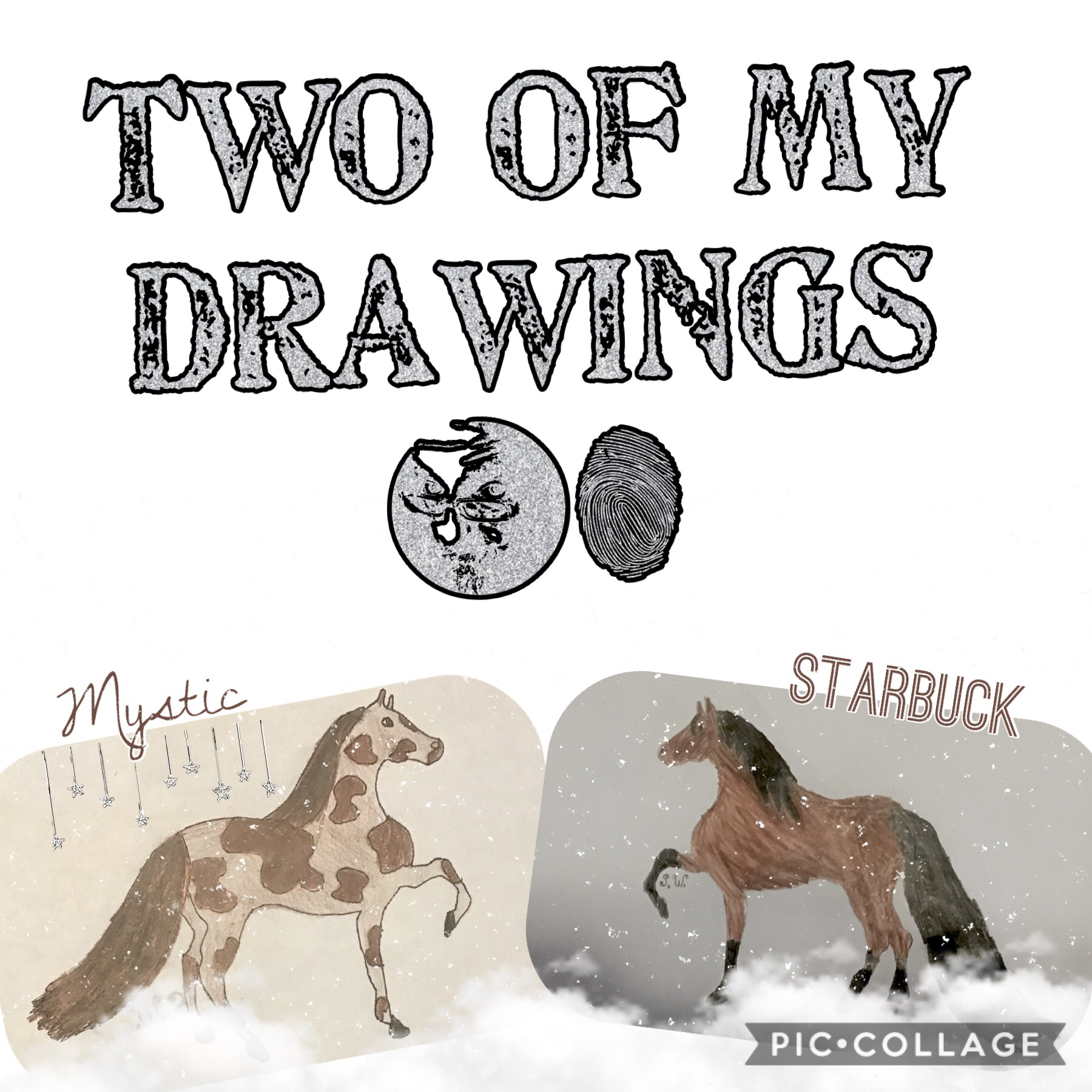 Two of my drawings (Lol. The font I chose had these two symbols for ^~) tap

I will post a collage of it :)