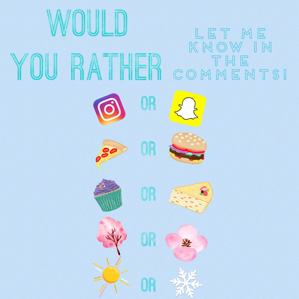 Would you rather! Inspired by popusmr!