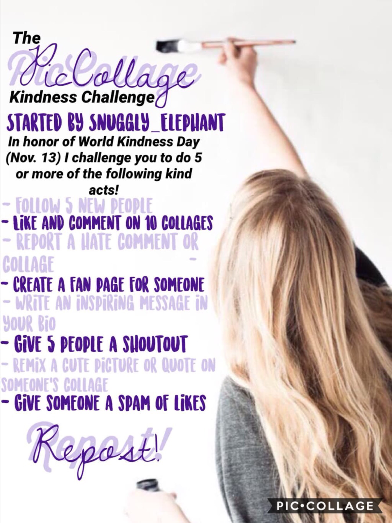 💞 Tap 💞
Reposted! Started by @snuggly_elephant (sorry if I got the username wrong)
This is honour of World Kindness Day! HAPPY WORLD KINDNESS DAY 🎉
Anyway, report this on your account. I'm gonna try and do as many of these as I can