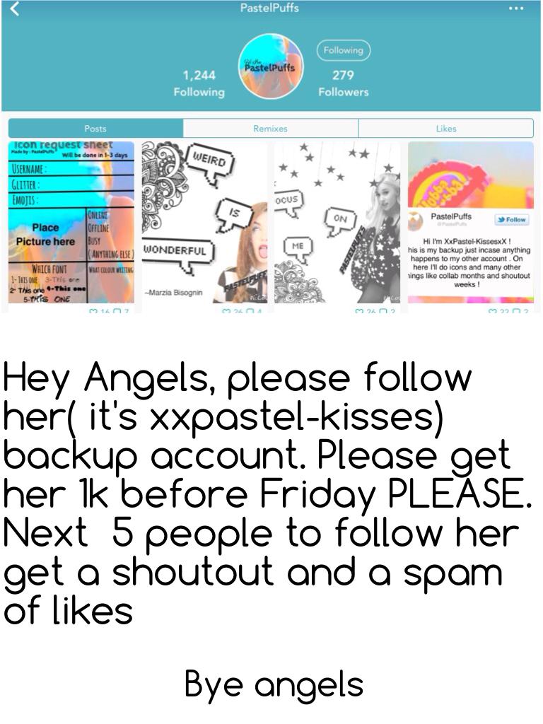 Click here


Hey Angels, next five to follow get a shoutout and a spam of likes.. Bye angels
