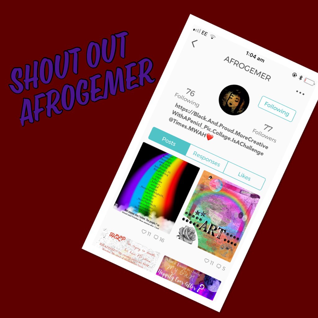 Shout out afrogemer bc commenting gets u a shout out😁 or at least the first five....