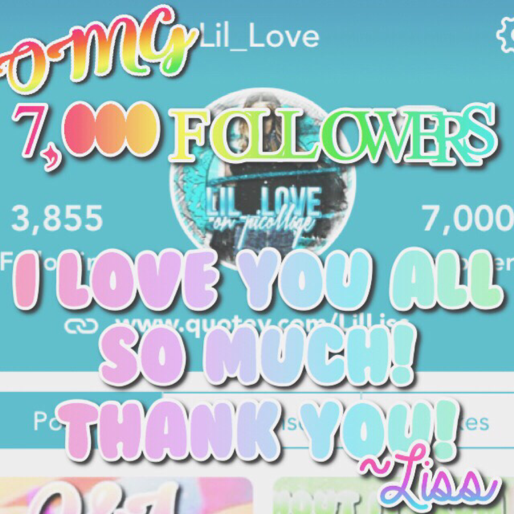 Thank you so much everyone! I can't believe I'm at 7000 followers! It's crazy!!