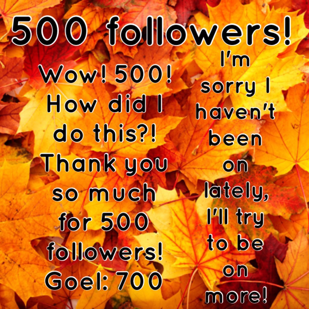 Thanks to my 500th follower Syddi!