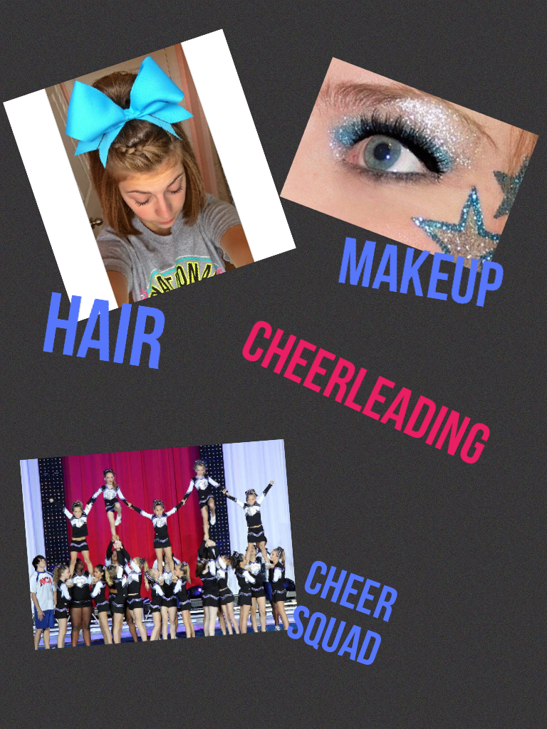 My Cheerleading squad!#hair#makeup#outfit!