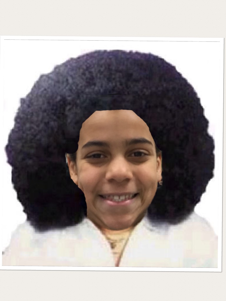 A is for Afro that Max is trying to grow