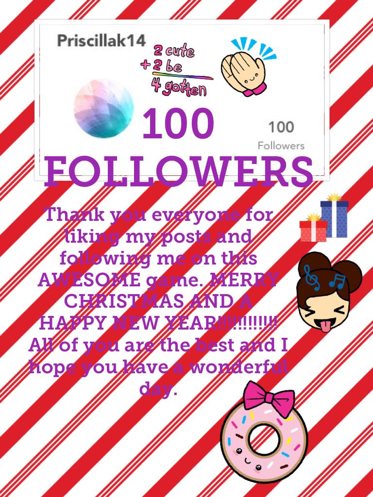 100 FOLLOWERS  This is a letter to everyone who followed me!!!!!!!!!🤑🤓