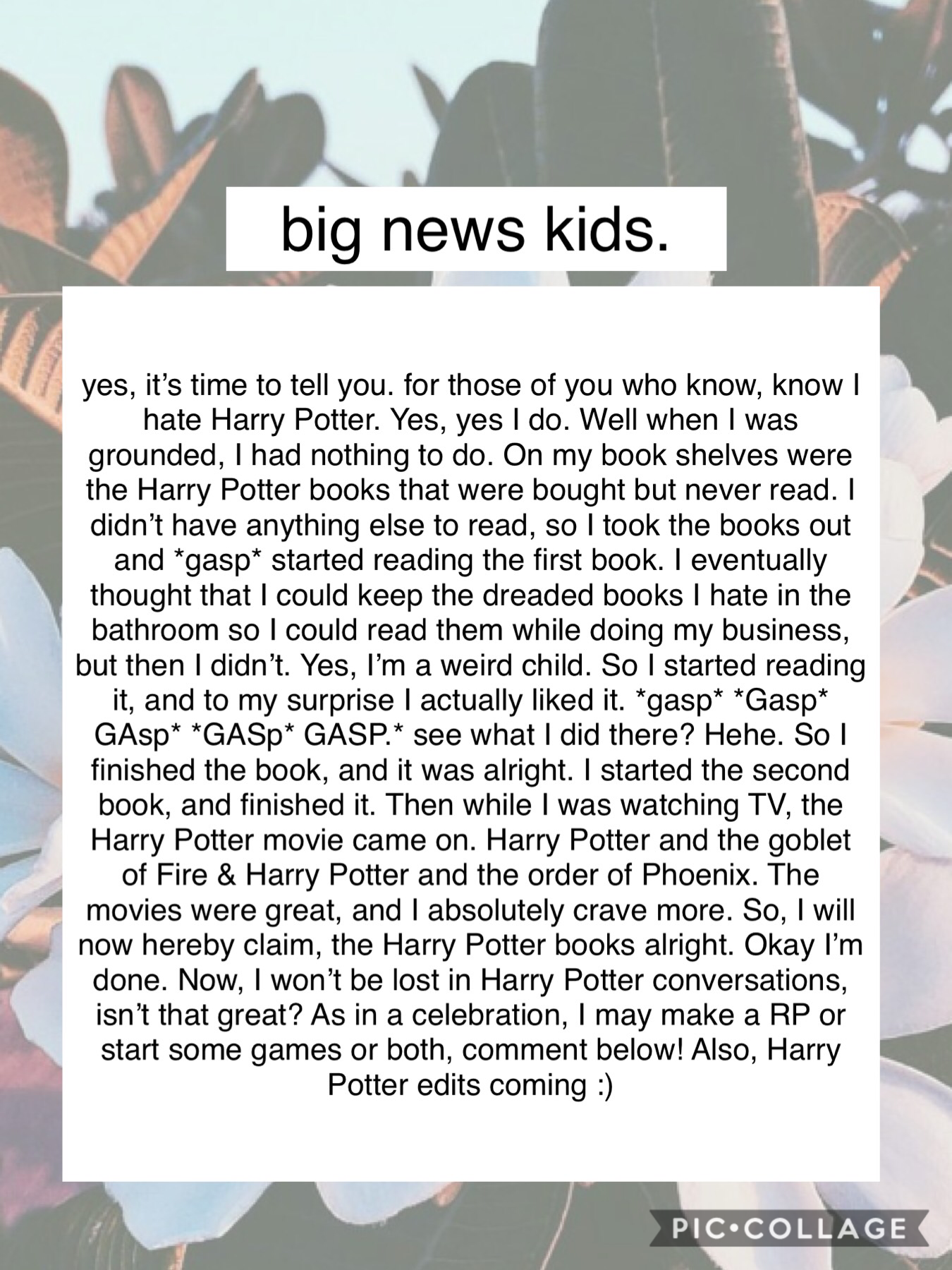 💥BIG NEWS💥 Anywho, I’m a griffindor💥 EEE, I need to get the other books soon💥 Probably gonna delete this💥 Games or RP, or both?💥I’m still a Percy Jackson fan for life, no doubt.💥
#PCONLY
#BIGNEWS?
#GRIFFINDOR
#PJFAN4LIFE
#OKIE
#BAI
#HEHE
#NEVER
#OKIE
#NOW