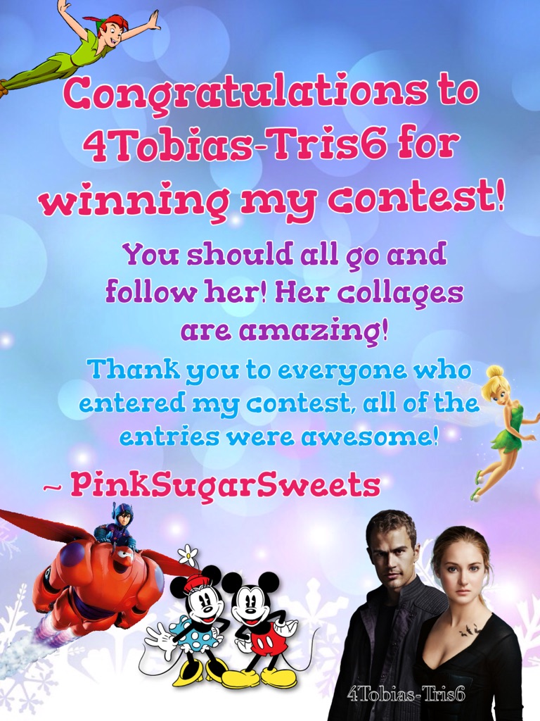 Congratulations to 4Tobias-Tris6 for winning my contest! ~ PinkSugarSweets