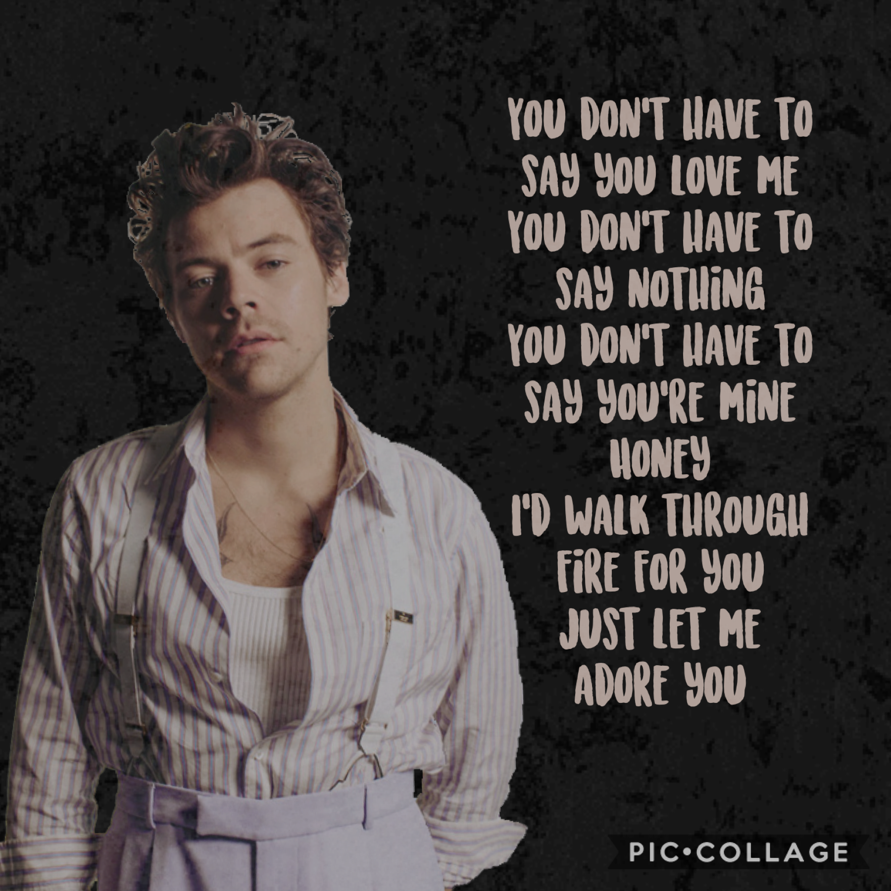 ✨tap✨ 
Not very good but anyway the song name is
Harry Styles adore you 