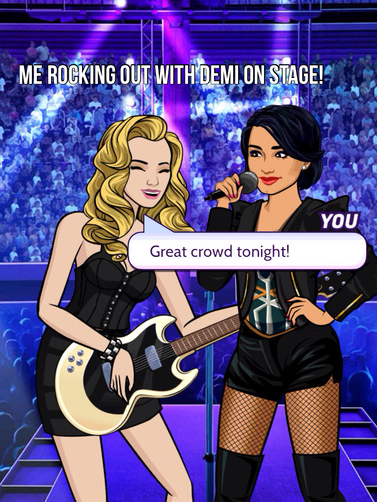 Me rocking out with Demi on stage!