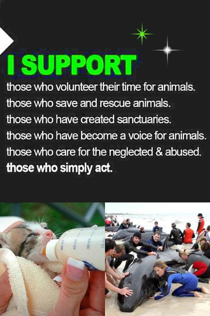I support animals and people who support animals