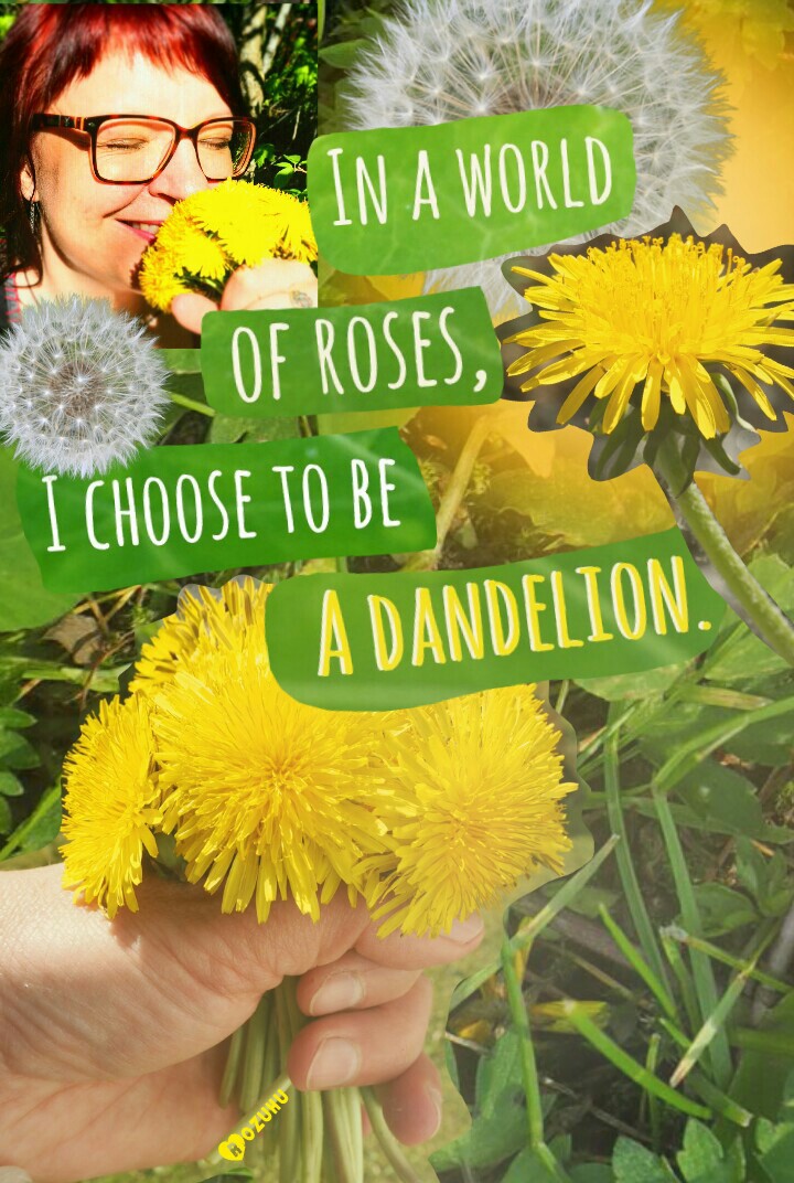 I'm a true dandelion; I walk my own path, love to fly away to new surroundings (as the seed) and I'm usually in quite a sunny mood... 😎