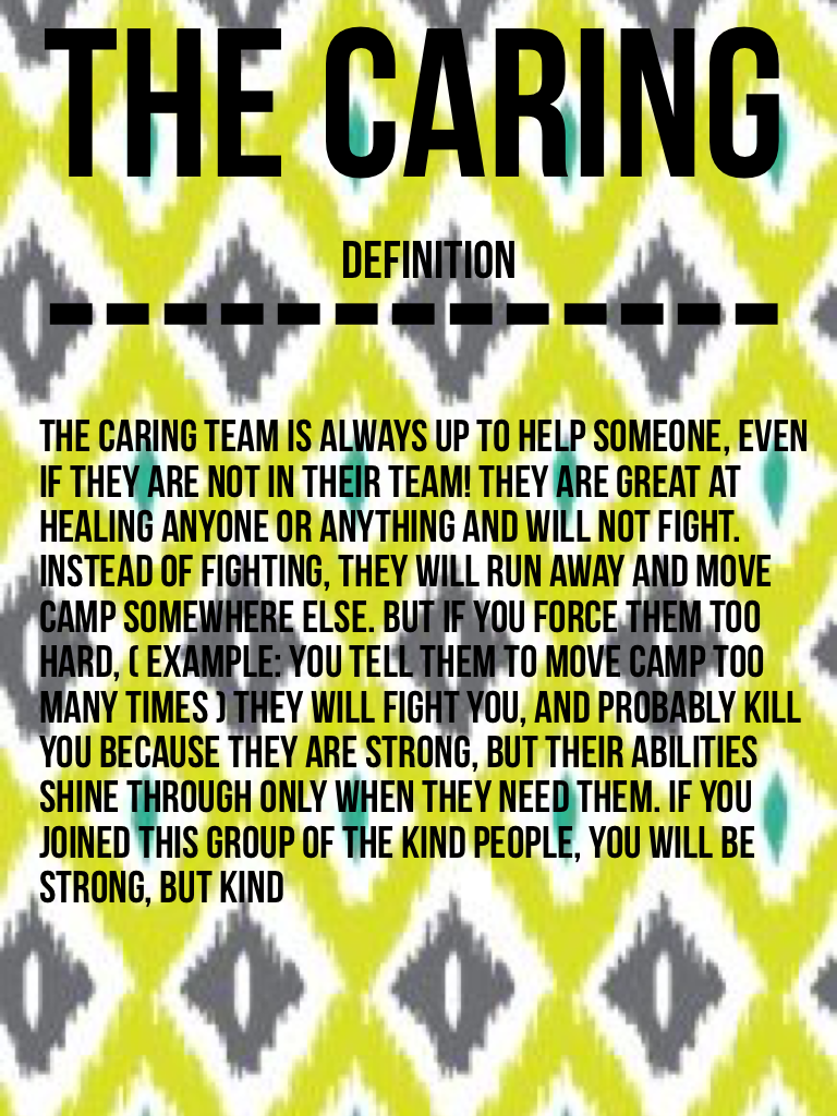 The caring
-------------