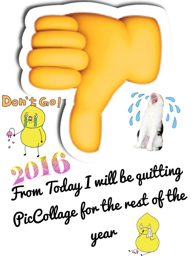 From Today I will be quitting PicCollage for the rest of the year