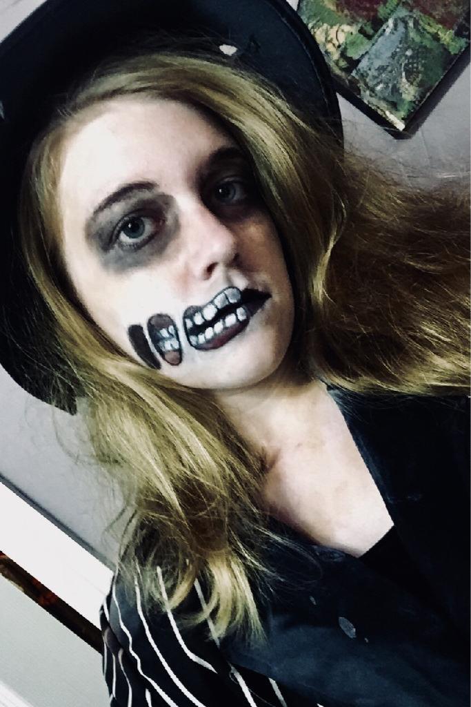 This is my make-up and costume for tonight! I’m not really sure what I am except a zombie thing…anyways I hope you all have a safe and happy Halloween!!