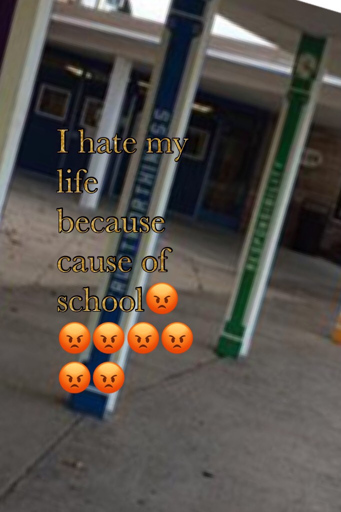 I hate my life because cause of school😡😡😡😡😡😡😡