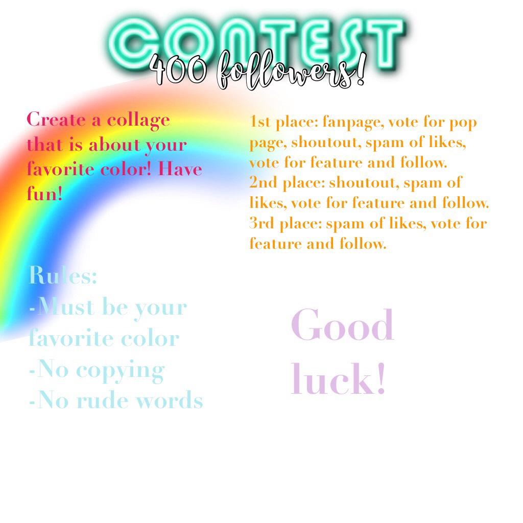 Tap if you want to enter! ☺️ 
Tysm for 400 followers!😱 I can't believe it!😩 Please enter!