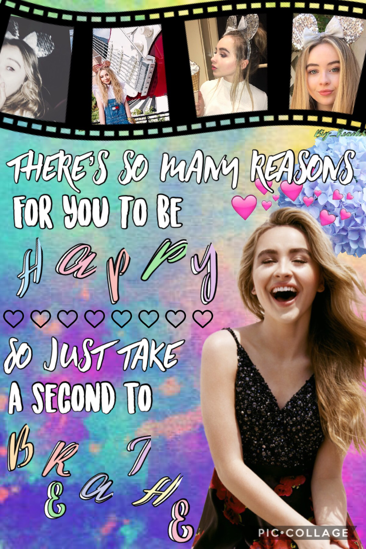 🙂”Smile” by Sabrina Carpenter🙂tap!! Hope you like this colorful simple edit💕Shoutout to MushroomCup01, she is AMAZING, very talented, and she’s my best friend here in PC! Please follow her!👍🏼😃QOTD:what Sabrina song do you want to see next?