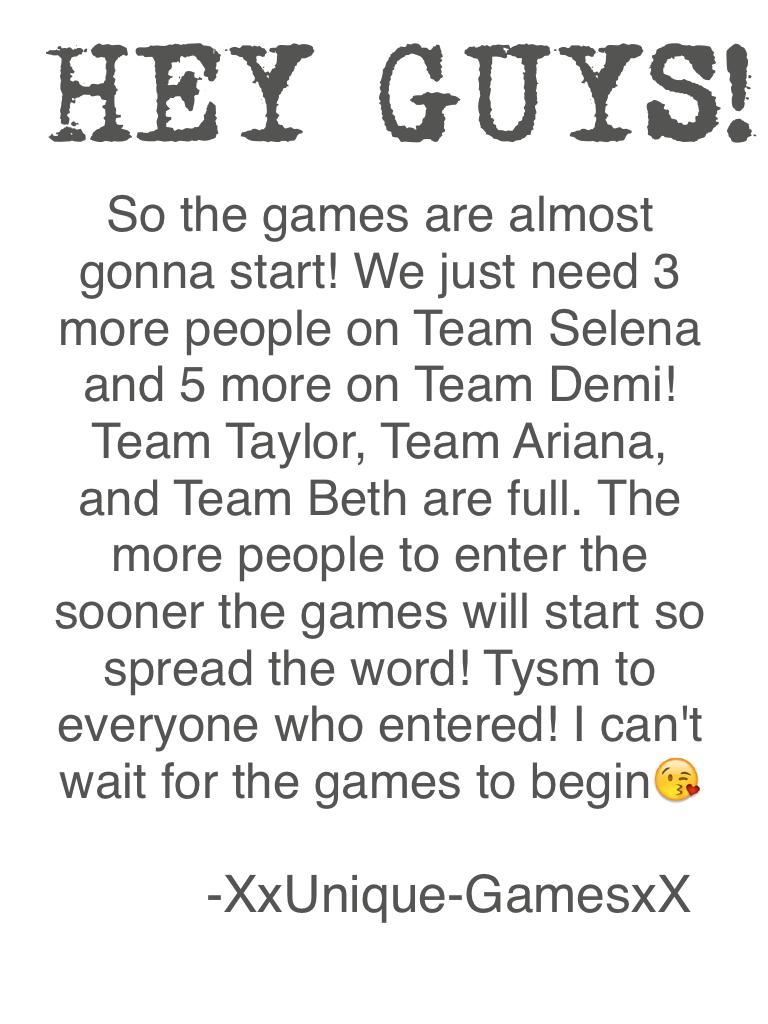 5 more spots on Team Demi and 3 more spots on Team Selena!