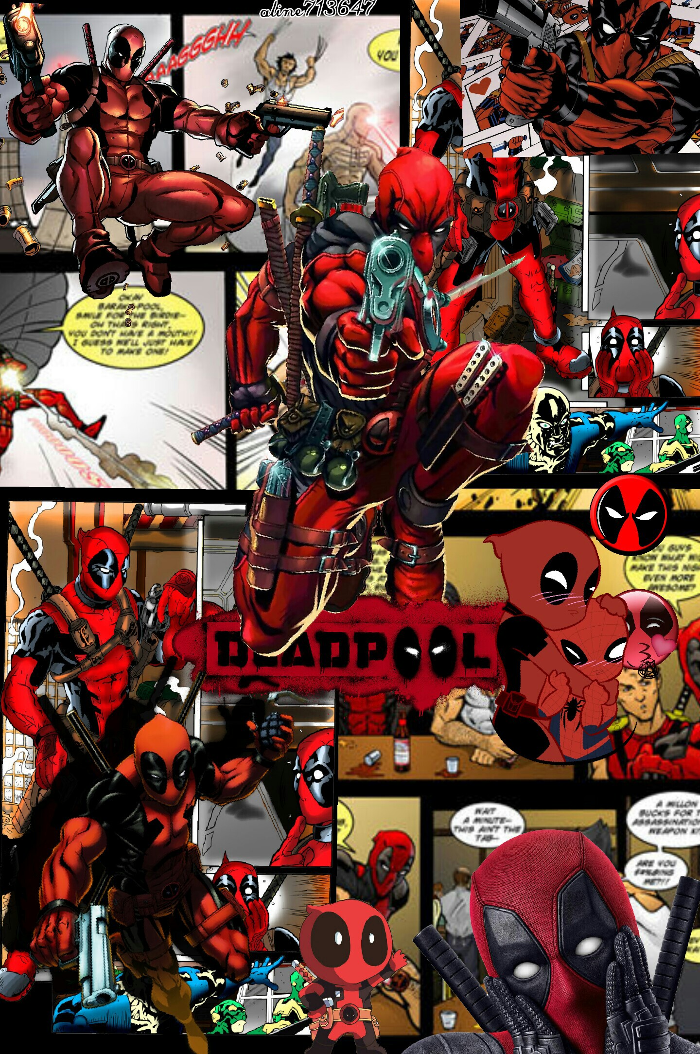 deadpool collage and back maybe 😊😋