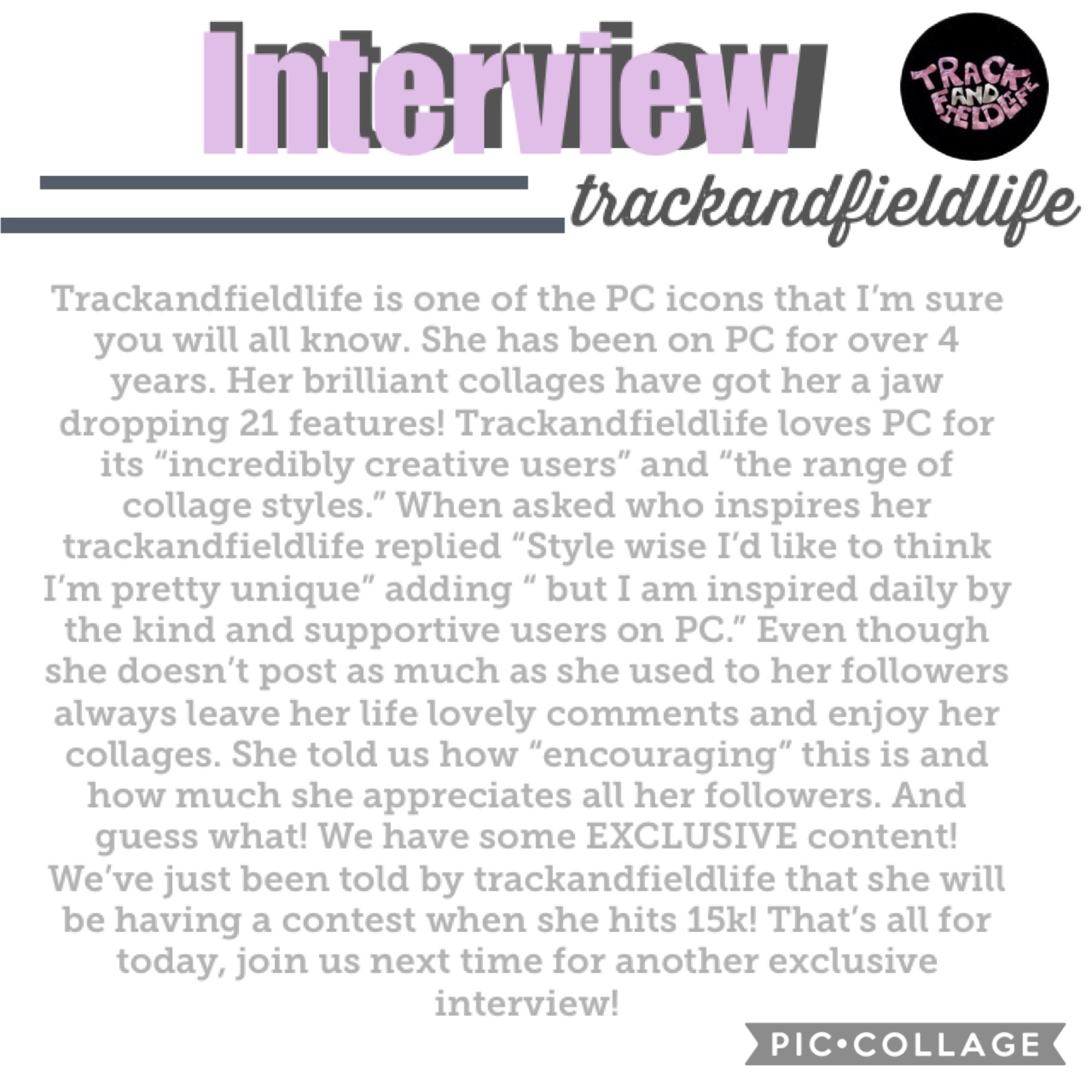 •Click•
🎉First every interview with trackandfieldlife🎉
🌊I’m sorry to keep saying this but a lot of people are filling out the interview sheet- please don’t unless I ask you!🌊