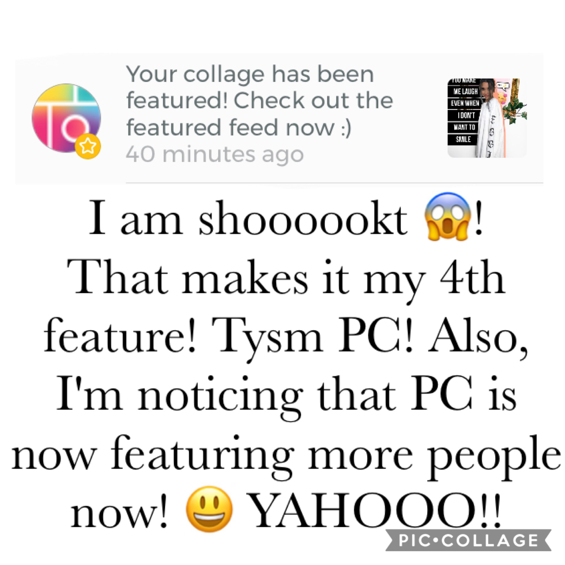 Pc is now featuring more people now! 👏🏻🎉 TYSMMM for the feature! 💕❤️💞💓