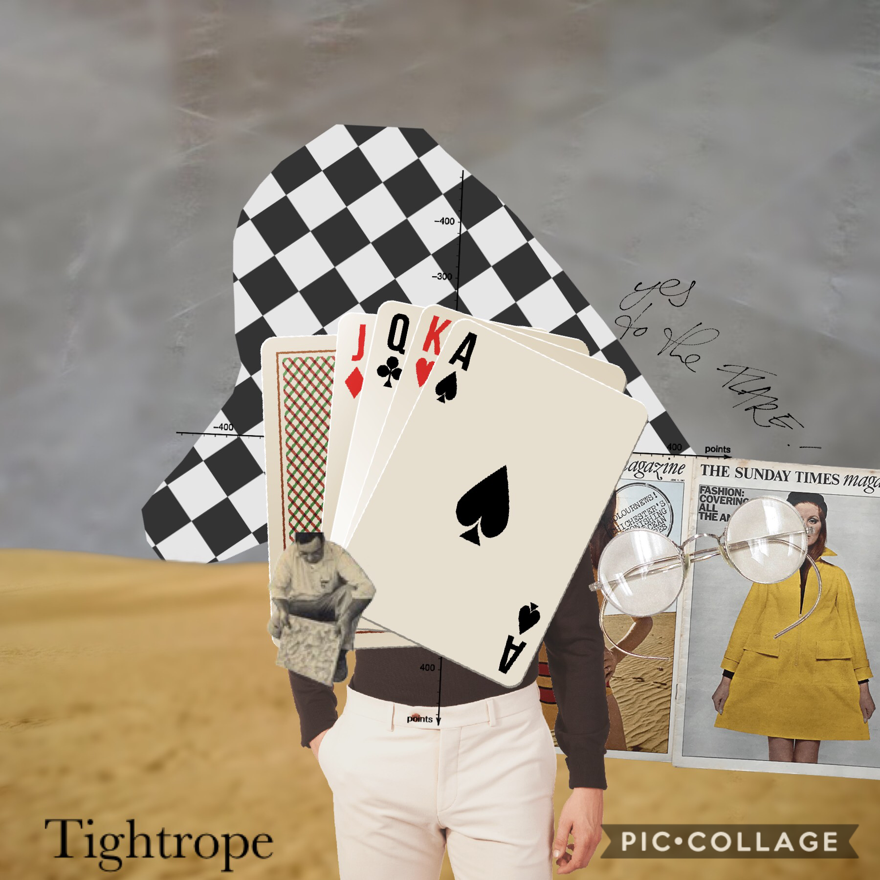 Collage by tightrope