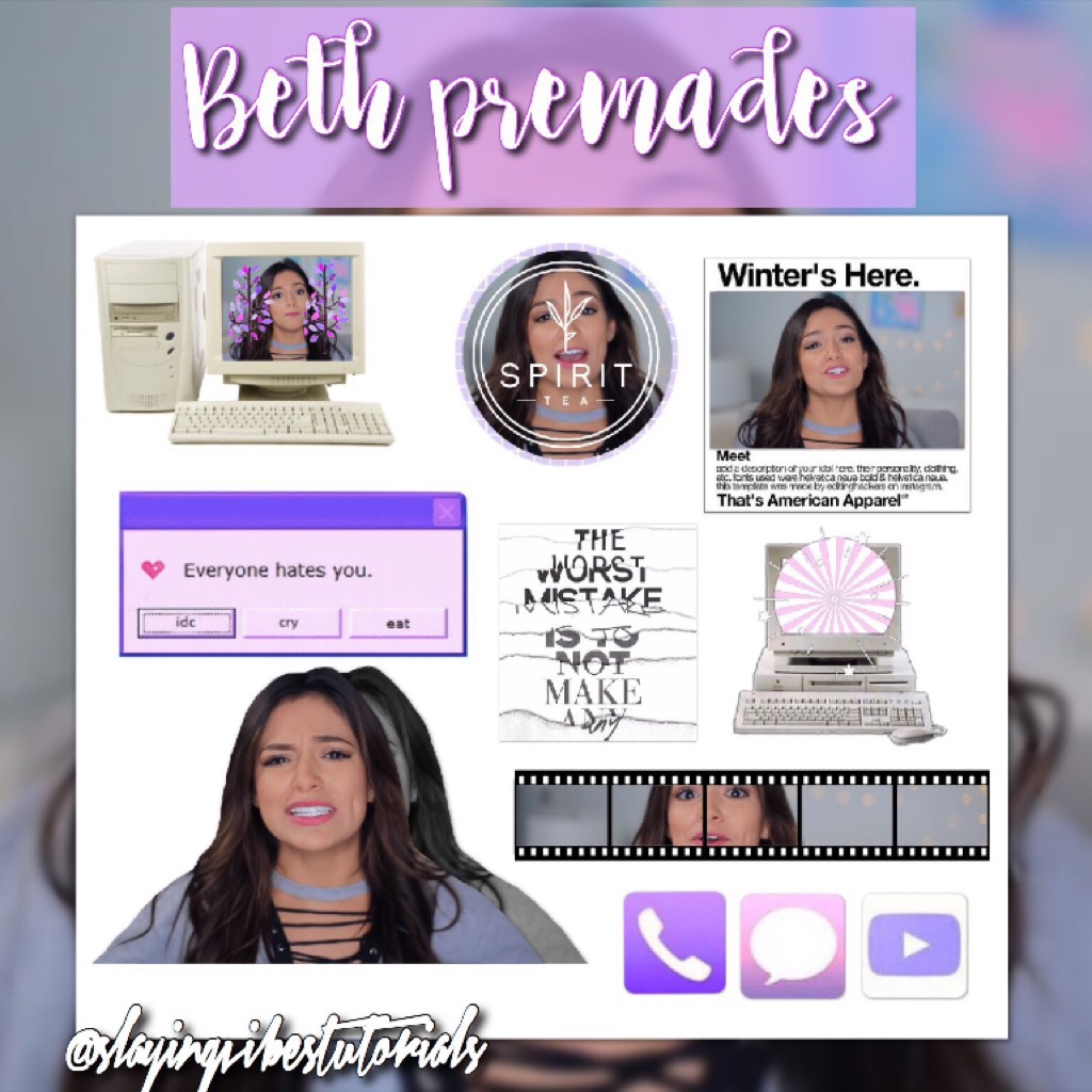👀click👀
Beth premades as u see I really changed my theme💜I hope u like it plz use my premades cause I work really hard on them but remember to give credit❤️💕💦