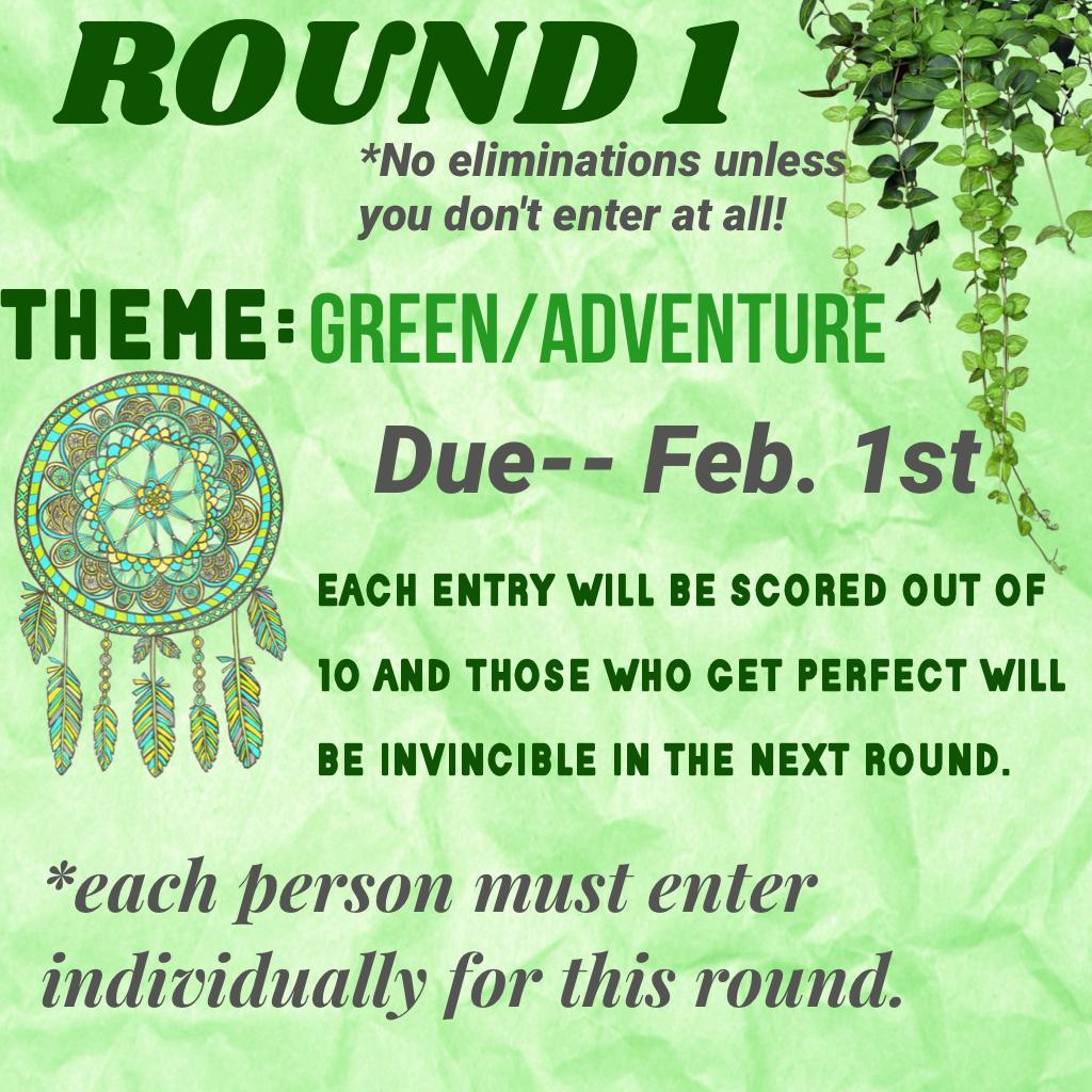🥒Tap for info🥒
☘️First round! Each entry will go towards the teams final score. Remember to notify ur team!🍀