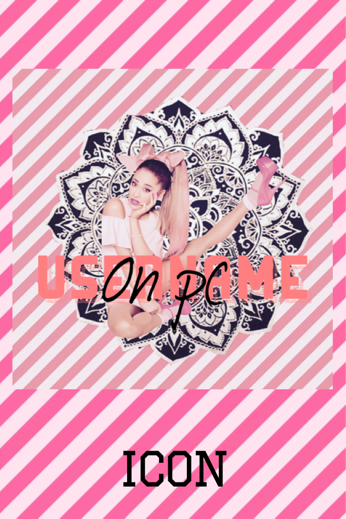 Icon ideas 
Inspired by pccool on YouTube 
Apps used
-phonto (FREE)
-pics art (FREE)
Search Instagram flower over lay to get the zentangle flower thing u will need to make it a png and for Ariana grande search Ariana grande pink png 
Hope u like it
