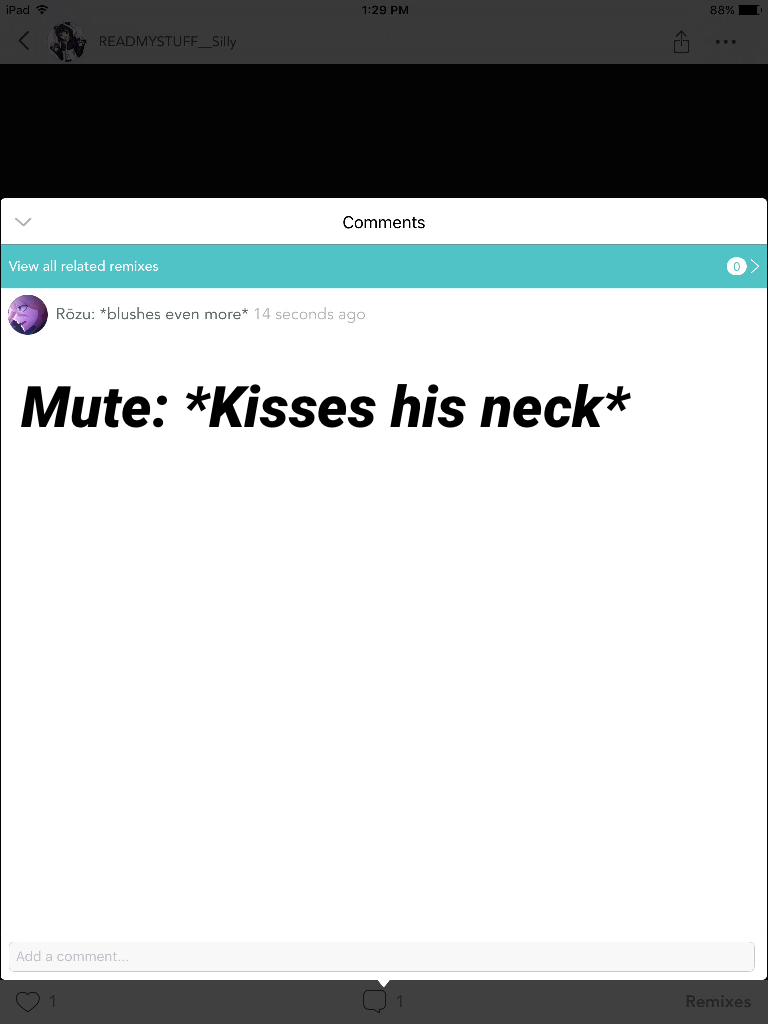 Mute: *Kisses his neck*