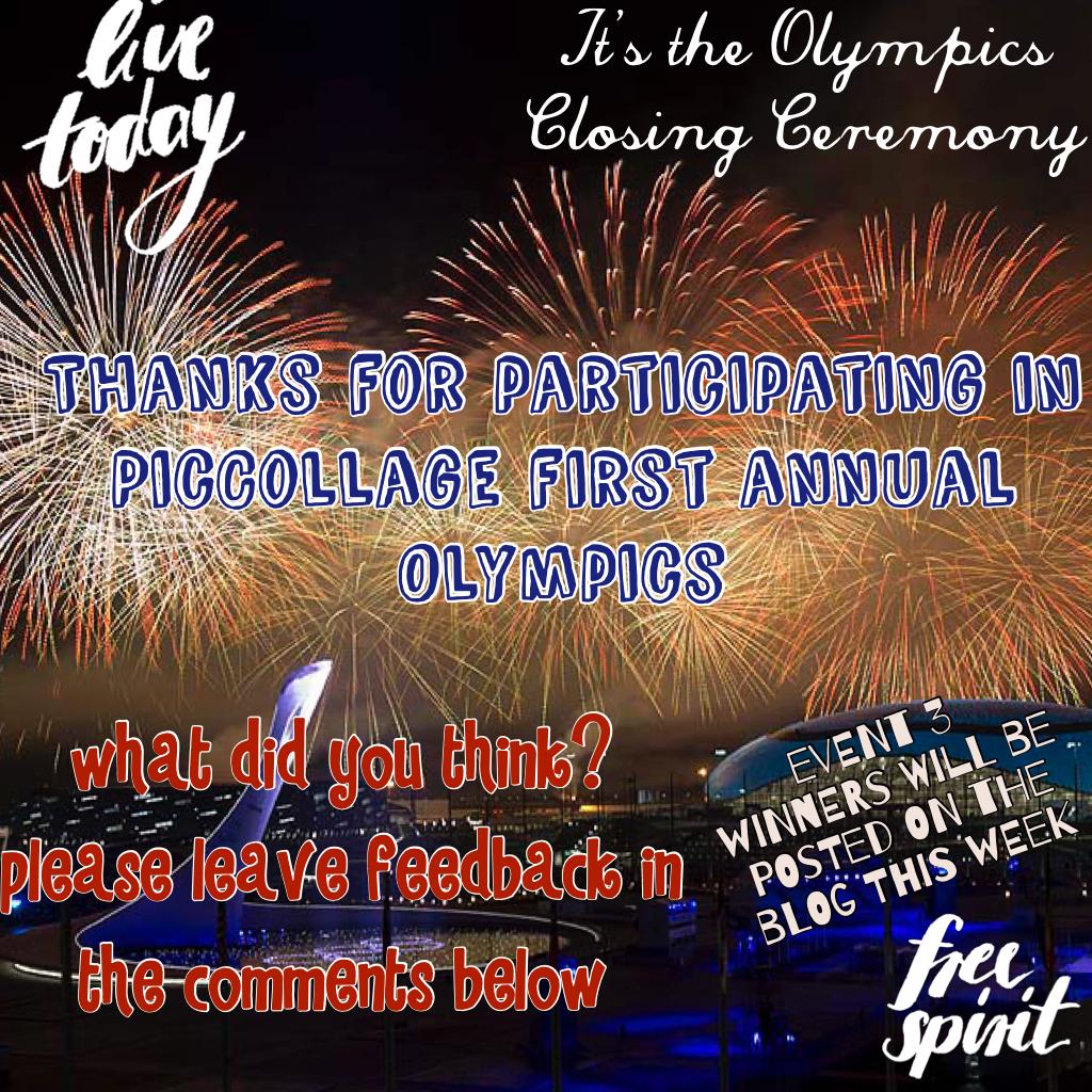 Thanks for participating in PicCollage first annual Olympics!