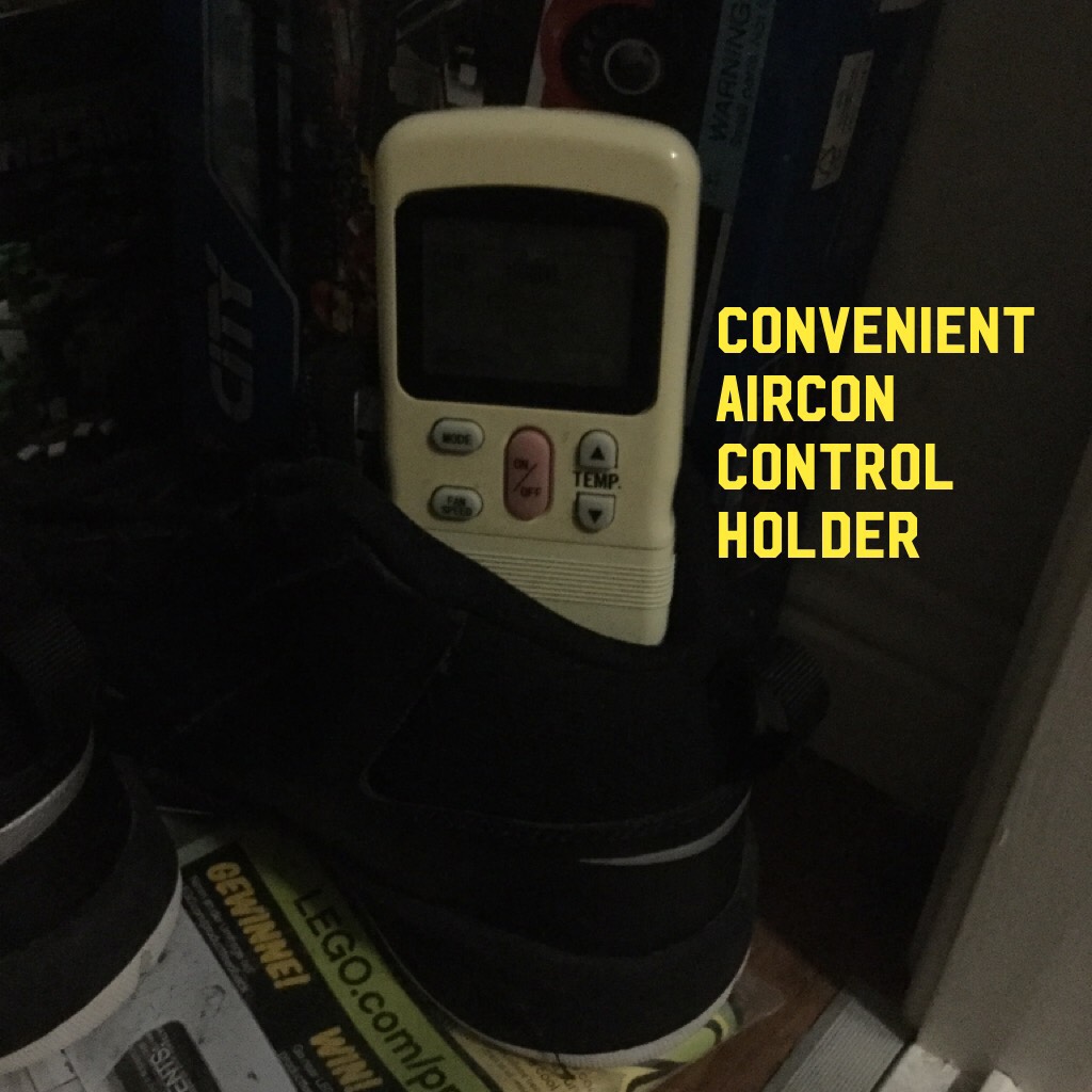 Convenient aircon control holder
