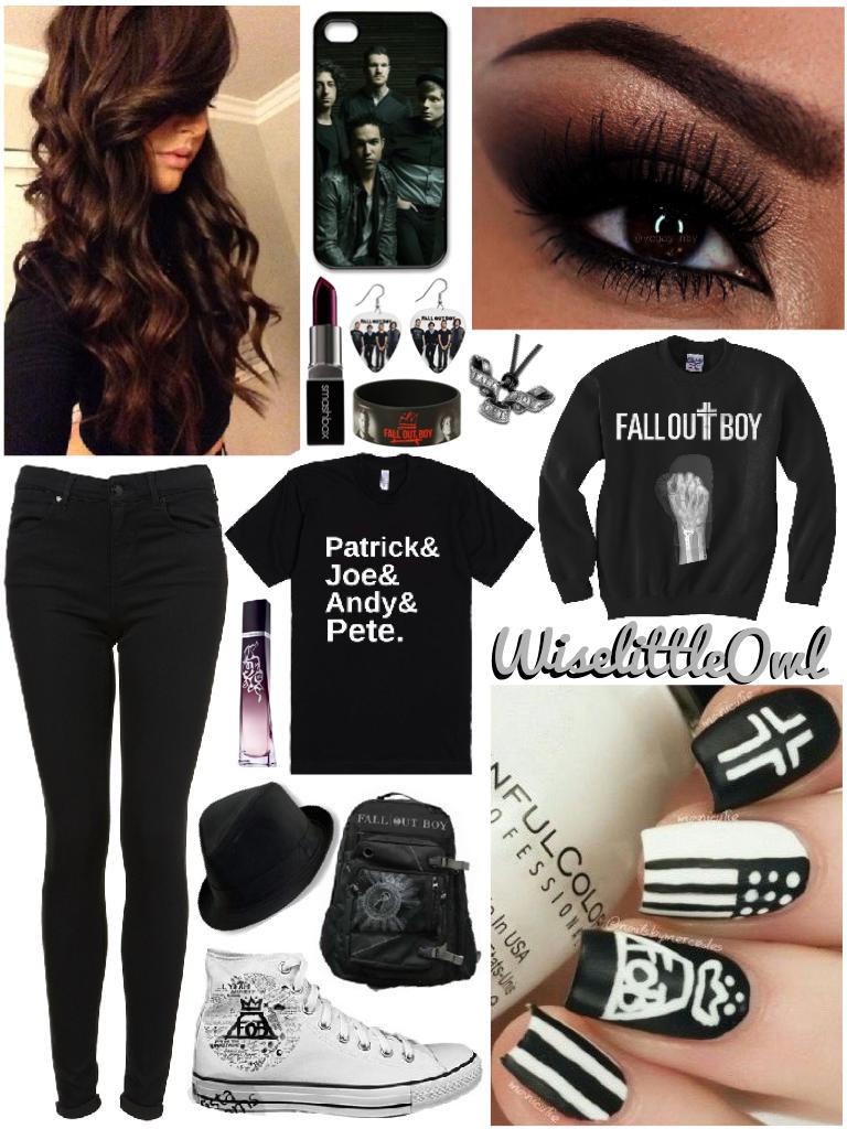 Fall out boy outfit for Aesthetic_no1 and Moikeyyyy_Way 💙Click💙 FOB is my favourite band because I'm emo trash so I like MCR and Panic! too of course! What's your favourite band? 🙈🐧