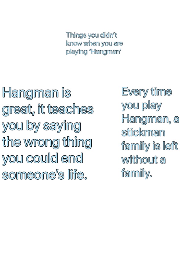 Things you didn’t know when you are playing Hangman