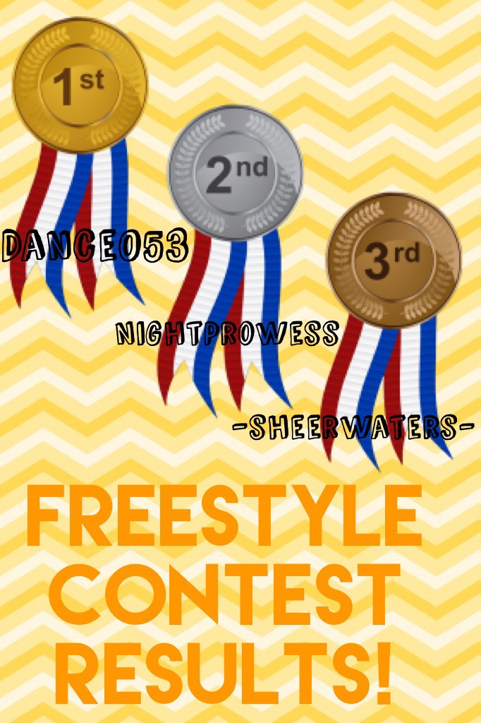Freestyle contest results! Great job to all of you!!