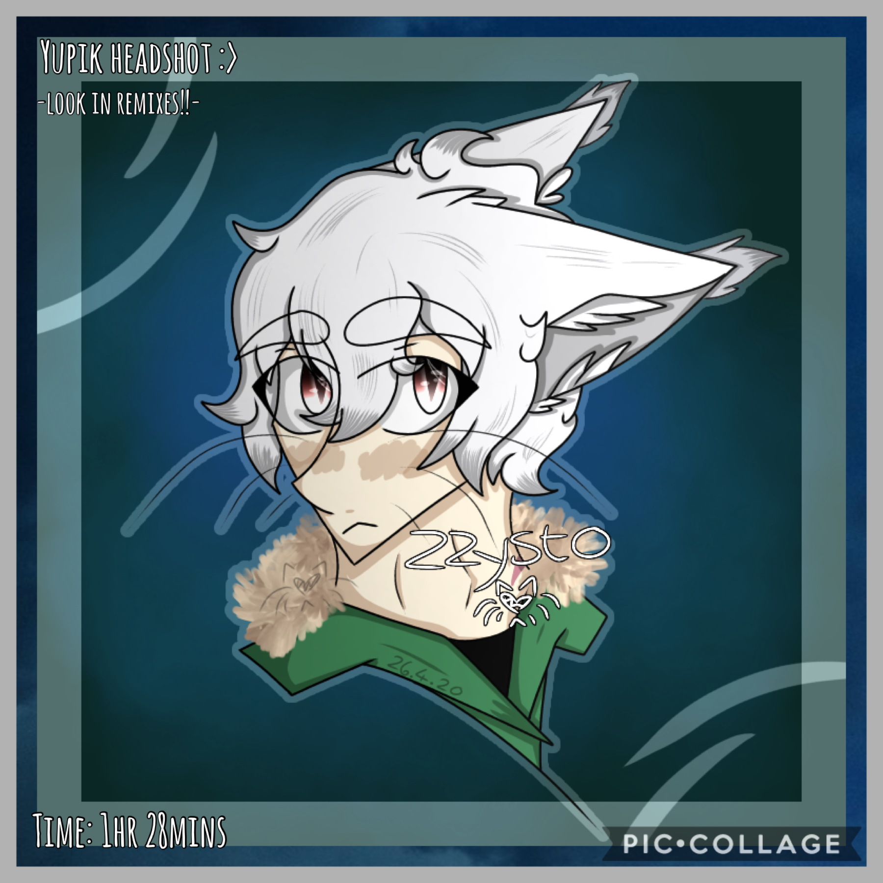 🐇Tap🐇
-look in remixes!-
ayy it’s Yupik, an oc I haven’t drawn in ages qwq
I changed his coat colour because light blue was dümb especially in the forest environment nekos live and are hunted in :’)
he also has ear tufts now sng