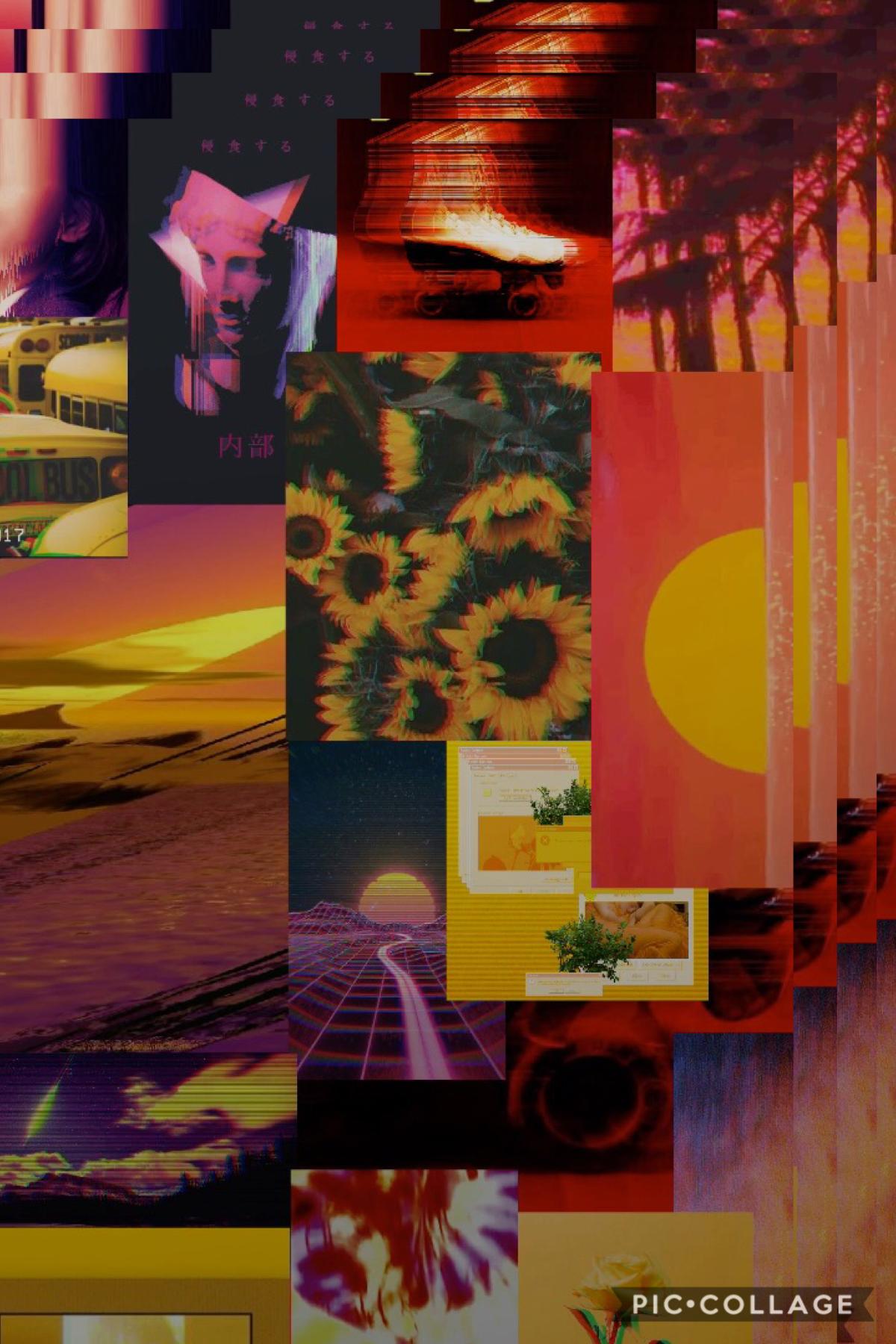 attempt at a glitchy warm colored collage! if you have any tips pls lmk!