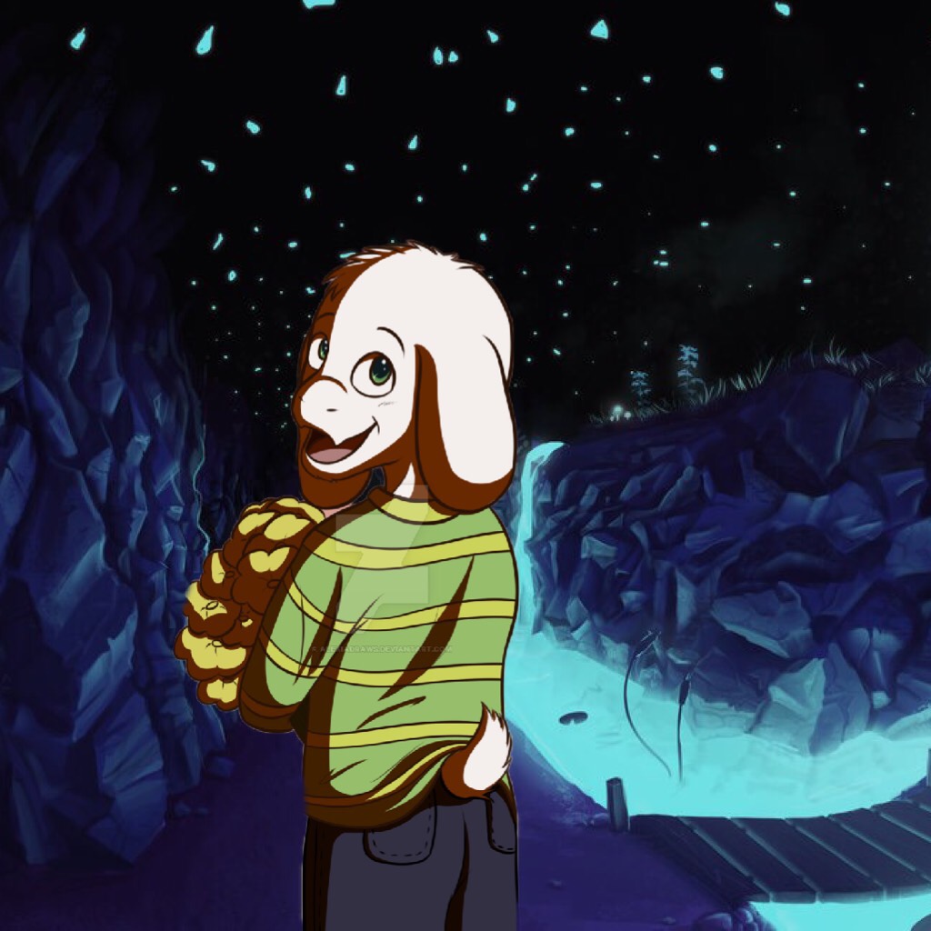 Today me and my brother, Asriel, went to the water fall !
:3