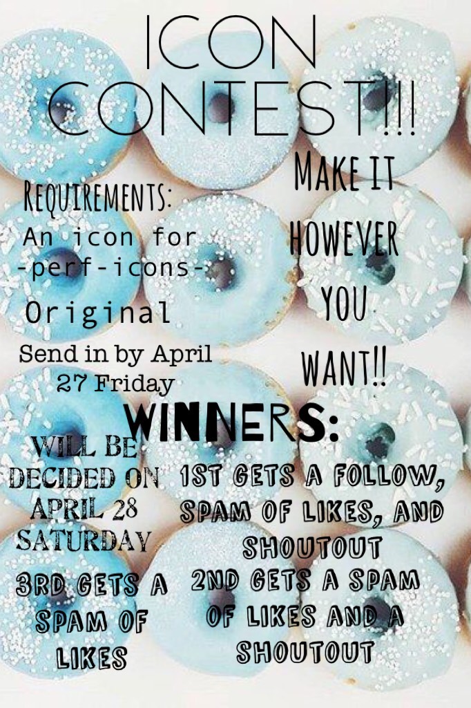 Icon Contest!!! If you enter you get 5 likes and 5 nice comments on your collages!!! 