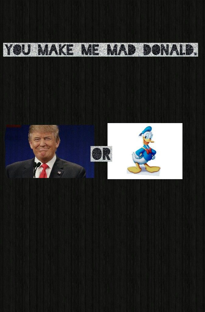 Who makes you more mad? Make a remix to respond. Your options are A. Donald Trump or B. Donald Duck