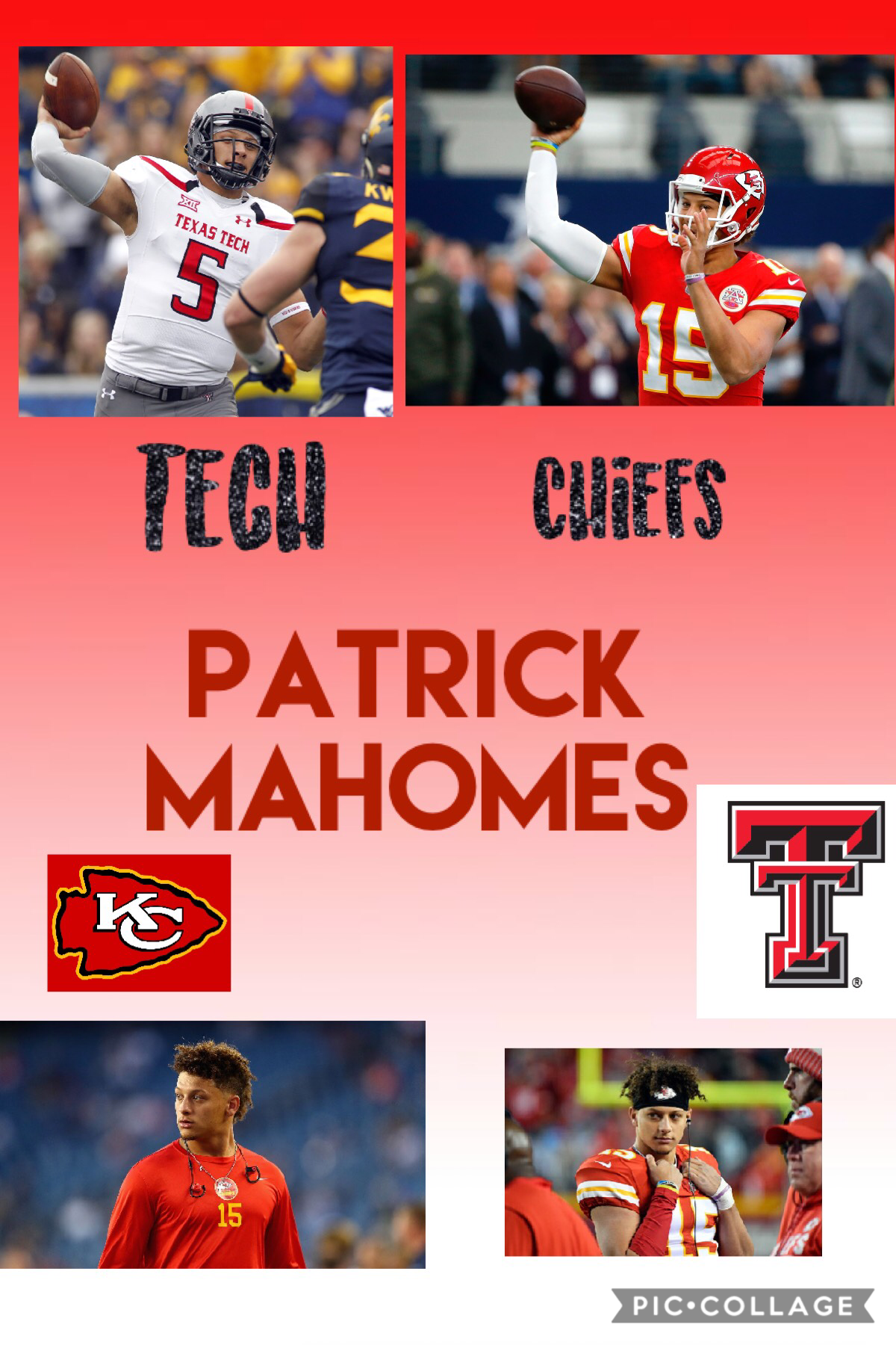 Do y’all know Patrick Mahomes? I do! He is awesome! He played for tech and now he played for the chiefs! Fun fact: he also played baseball for tech! 