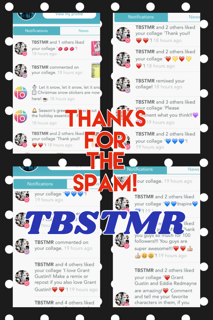 Thanks for the spam!! Please follow TBSTMR!!!💚💚👍👍