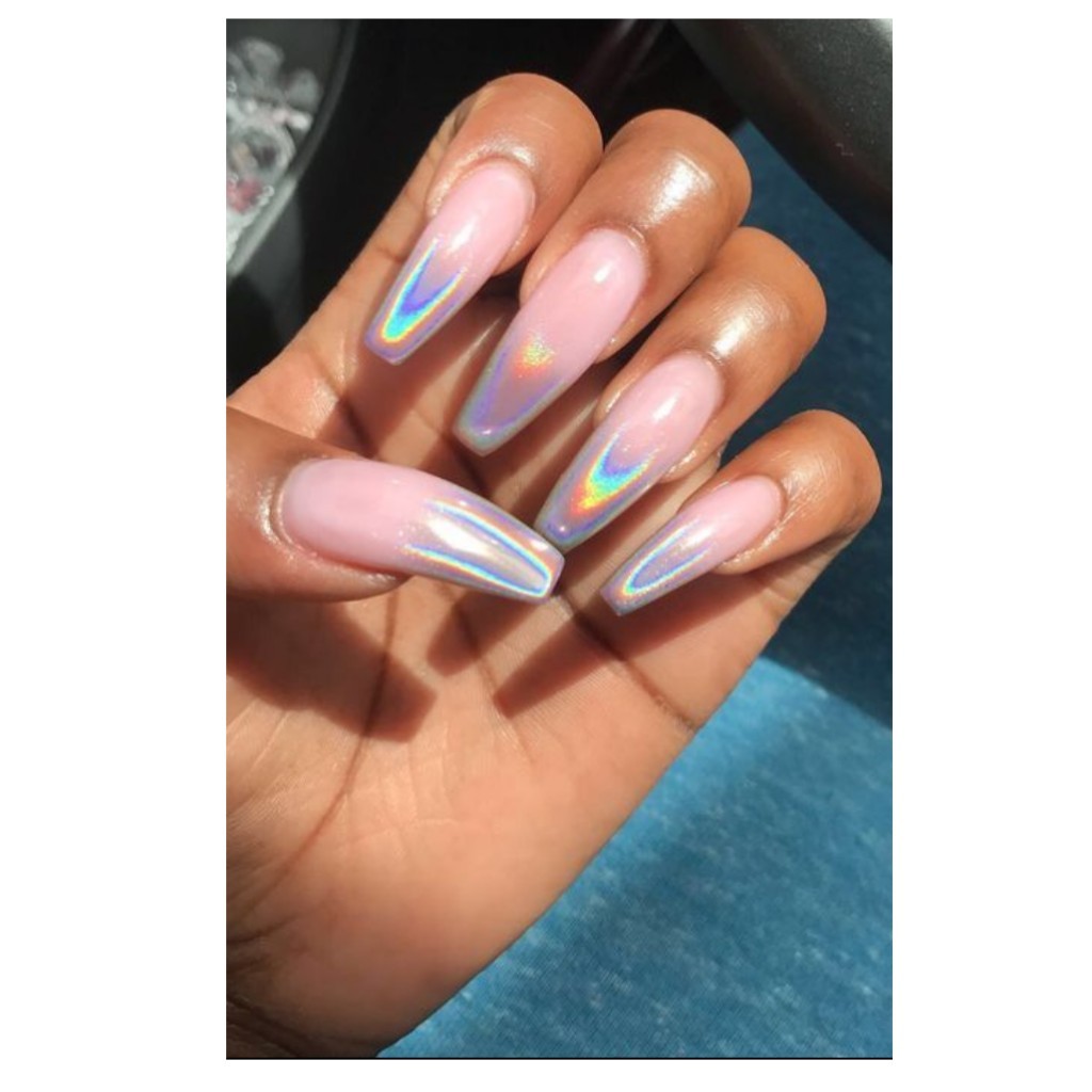 holographic nails #3🌺🌺🌺🌺